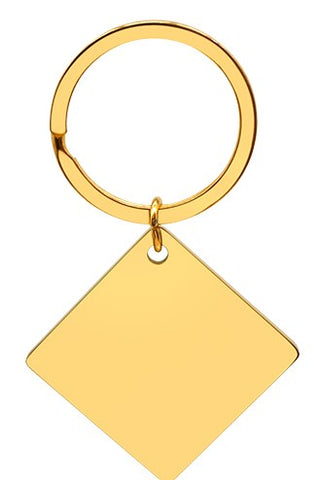 Square key ring in stainless steel