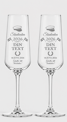 Graverade Champange Glas 2-pack