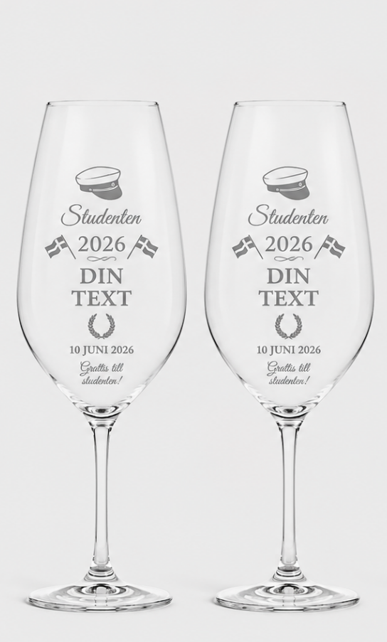 Graverade Vin Glas 2-pack