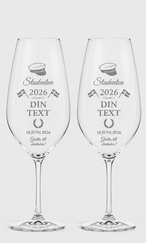 Graverade Vin Glas 2-pack